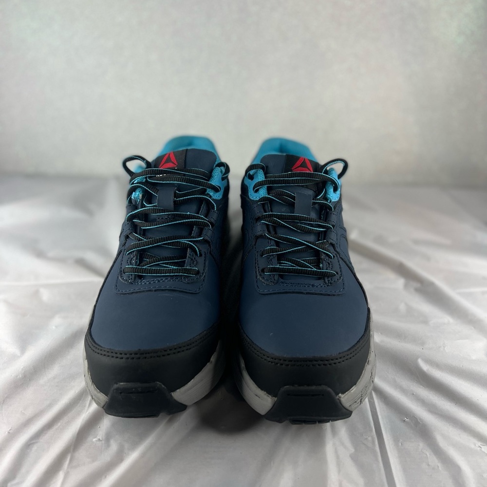 Size 9 woman blue Reebok Guide 3.0 shoes, steel toe and oils and slip resistant